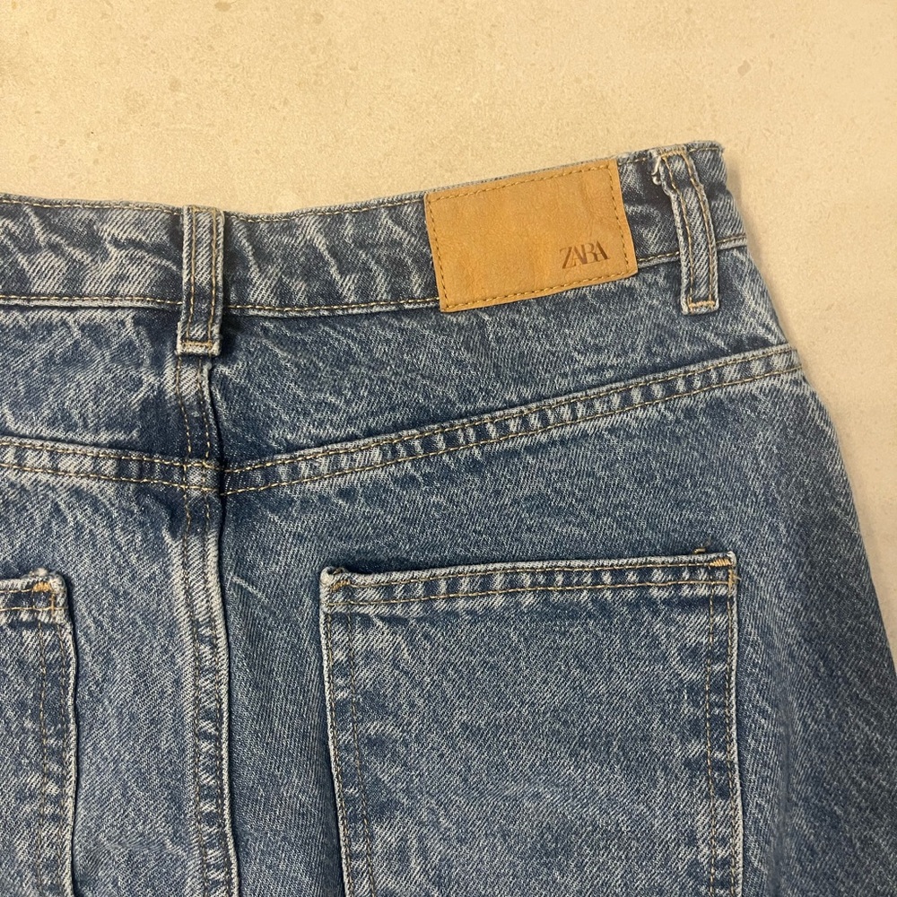 ZARA High-Waisted Mom Jeans – Vintage Wash – Size EUR 36 / US 4
